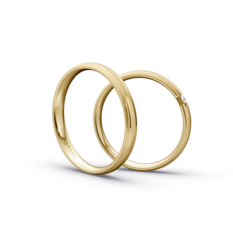 Miniaturbild: Trauringe TL2984 - Gelbgold (Strichmatt) | Eheringe aus Gold
