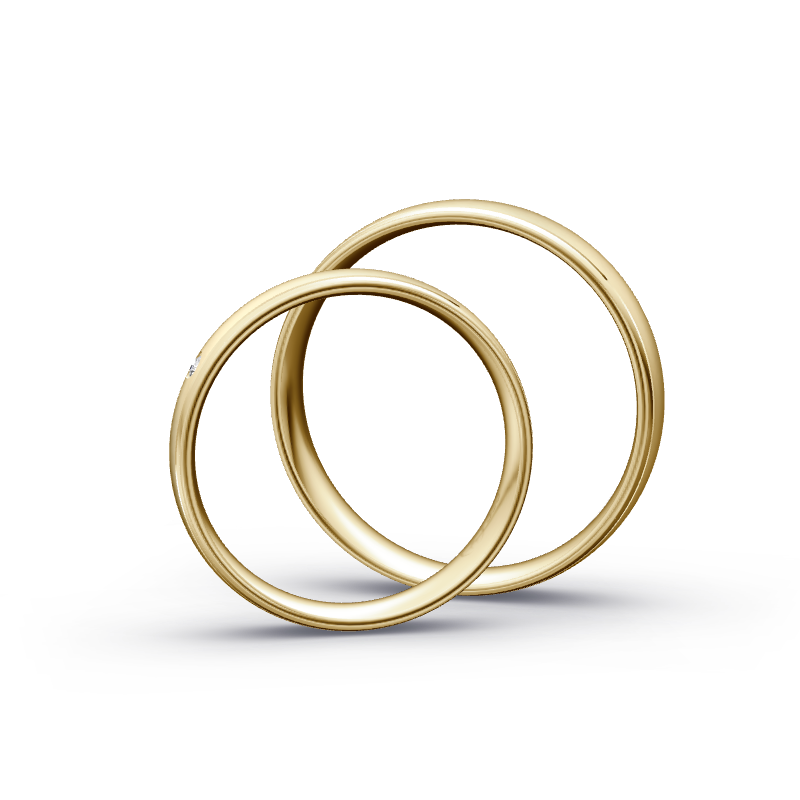 Miniaturbild: Trauringe TL8182 - Gelbgold (Poliert / Sandmatt fein) | Eheringe aus Gold