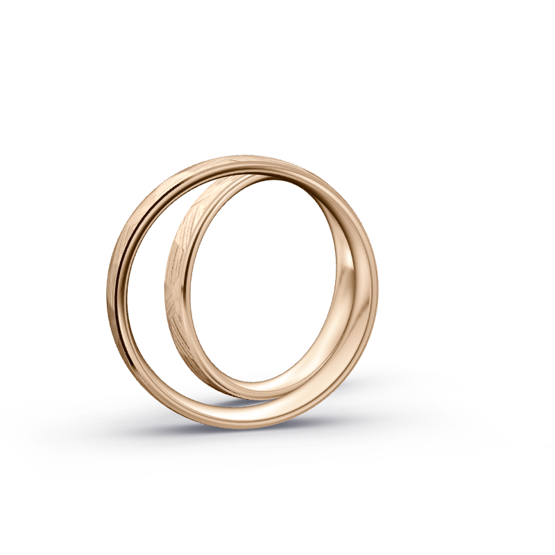 Miniaturbild: Trauringe TL2106 - Roségold (Poliert / Fels) | Eheringe aus Gold