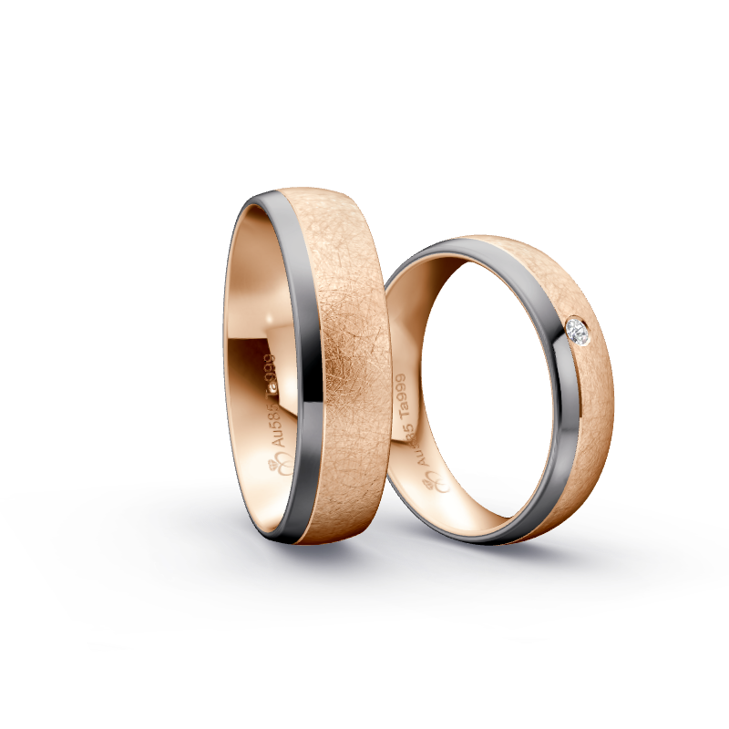 Miniaturbild: Trauringe TL1538 - Tantal/Rotgold