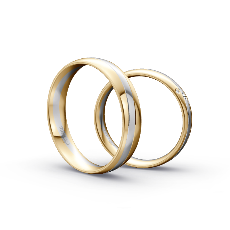 Miniaturbild: Trauringe TL5383 - Gelbgold/Weißgold