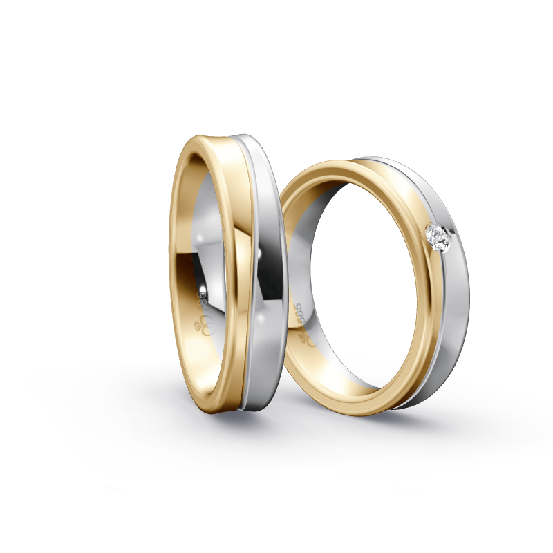 Miniaturbild: Trauringe TL6048 - Gelbgold/Weißgold
