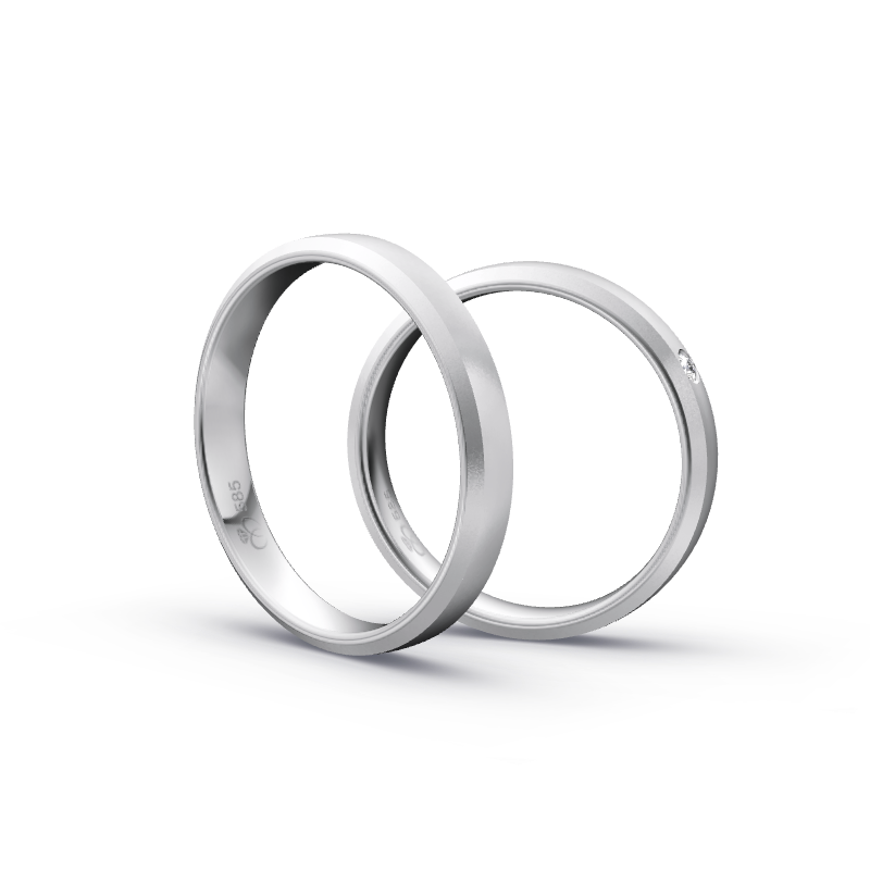 Miniaturbild: Trauringe TL3890 - Weißgold (Sandmatt fein) | Eheringe aus Gold