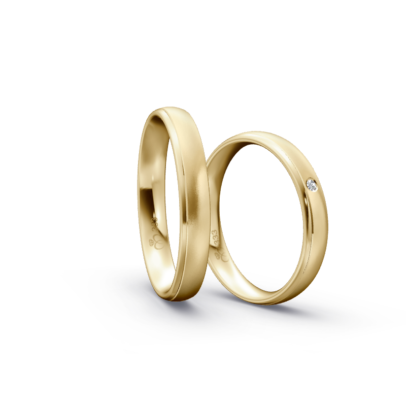Miniaturbild: Trauringe TL4544 - Gelbgold (Sandmatt fein / poliert) | Eheringe aus Gold