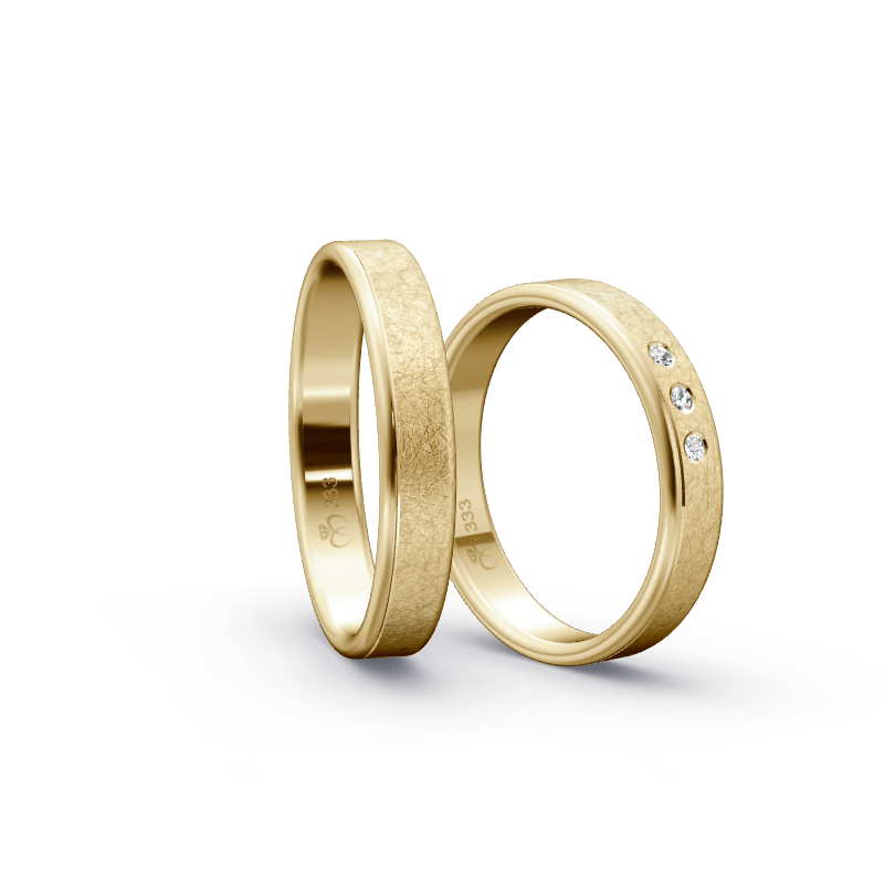 Miniaturbild: Trauringe TL5052 - Gelbgold (Eismatt / Poliert) | Eheringe aus Gold