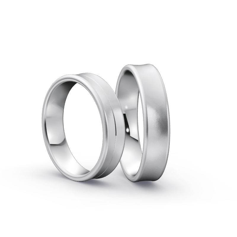 Miniaturbild: Trauringe TL9877 - Weißgold (Sandmatt fein) | Eheringe aus Gold