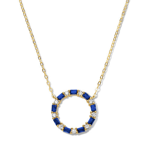 Miniaturbild: Collier Kreis mit 18 Zirkonia Silber 925/-, vergoldet TL56947