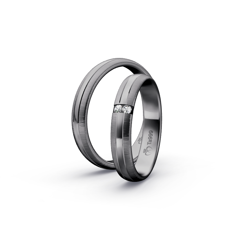 Miniaturbild: Trauringe TL9039 - Tantal (Quermatt / Poliert) | 999er Tantal Ring