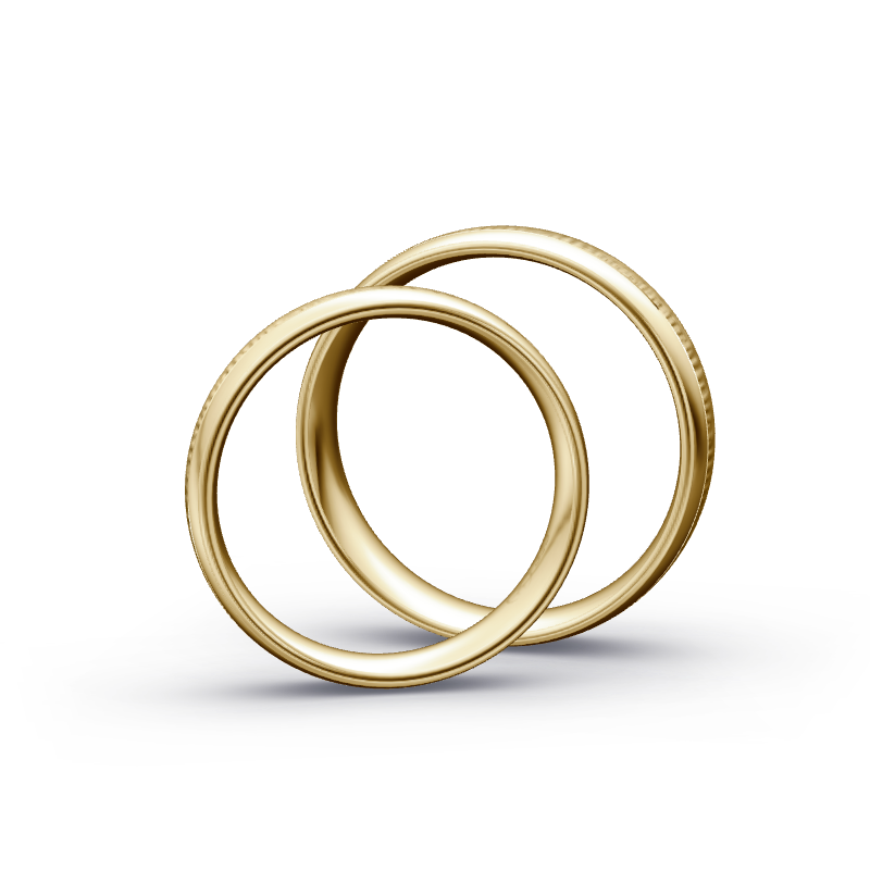 Miniaturbild: Trauringe TL9565 - Gelbgold (Quermatt grob / poliert) | Eheringe aus Gold