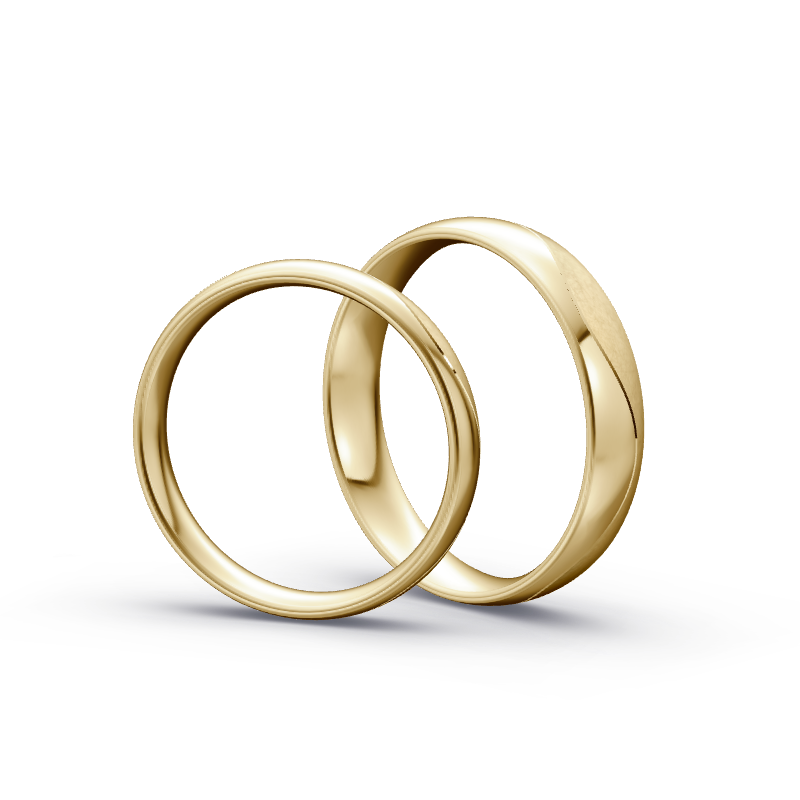 Miniaturbild: Trauringe TL4126 - Gelbgold (Fliesmatt / poliert) | Eheringe aus Gold