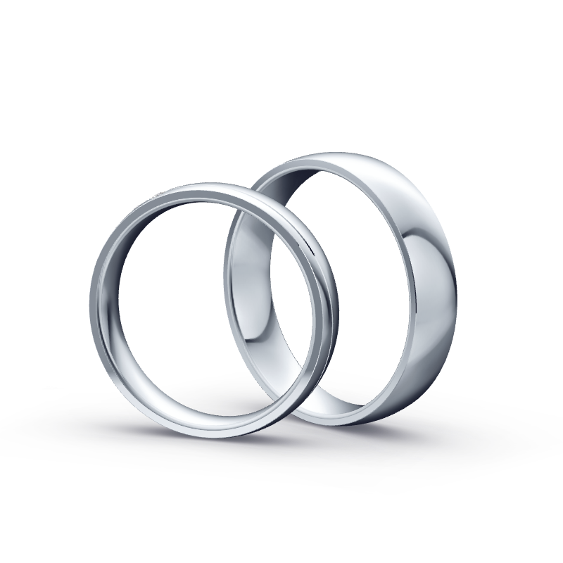 Miniaturbild: Trauringe TL2505 - Platin (Poliert) mit 6 Brillanten