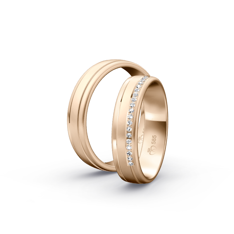 Miniaturbild: Trauringe TL9488 - Roségold (Poliert / Sandmatt fein) | Eheringe aus Gold