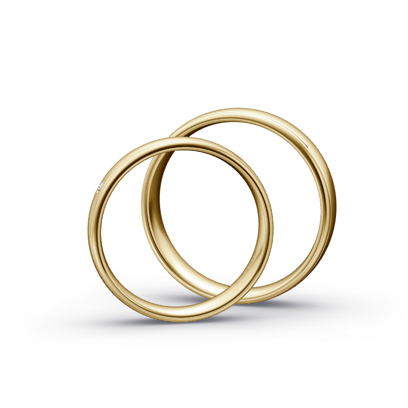 Miniaturbild: Trauringe TL8264 - Gelbgold (Strichmatt / poliert) | Eheringe aus Gold