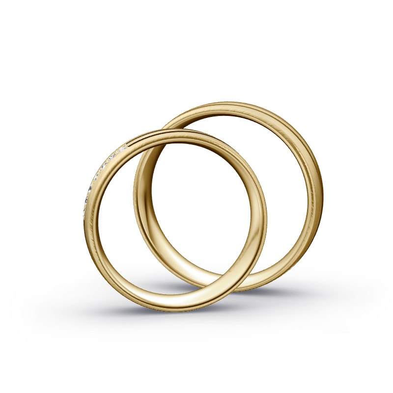 Miniaturbild: Trauringe TL8577 - Gelbgold (Schrägmatt / poliert) | Eheringe aus Gold