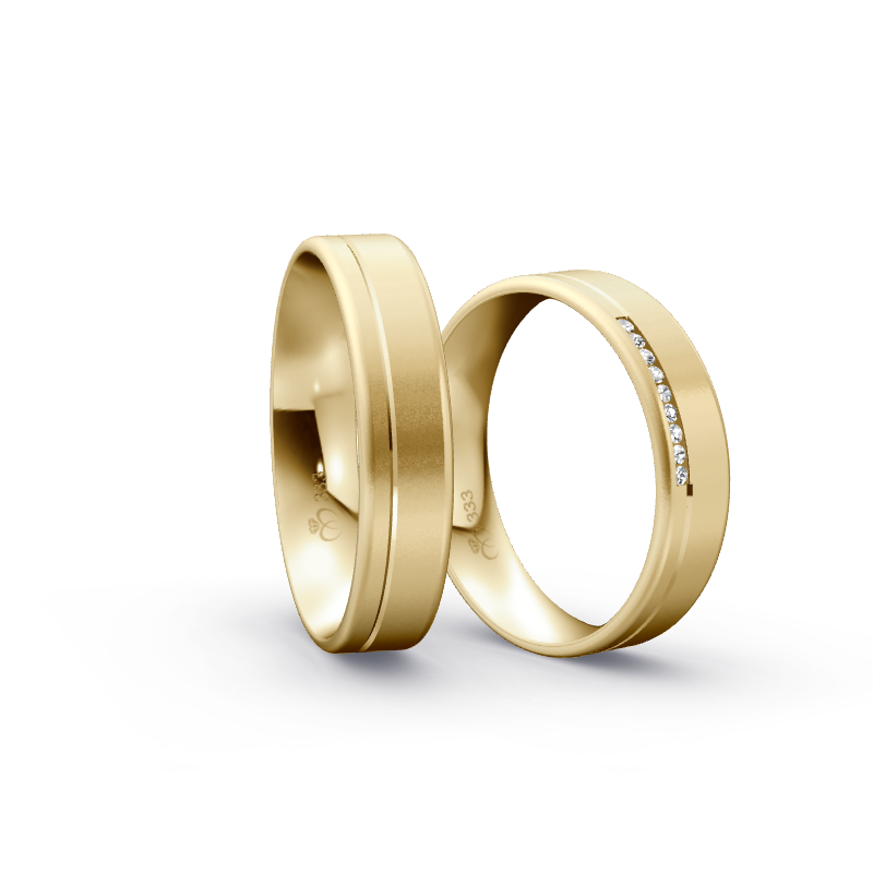 Miniaturbild: Trauringe TL6199 - Gelbgold (Sandmatt fein) | Eheringe aus Gold
