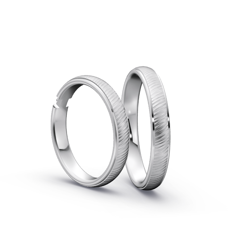 Miniaturbild: Trauringe TL9362 - Weißgold (Spiralo schräg) | Eheringe aus Gold