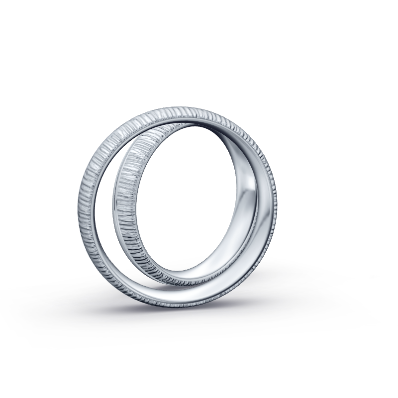 Miniaturbild: Trauringe TL9738 - Platin (Quermatt grob / poliert) mit 3 Prinzess