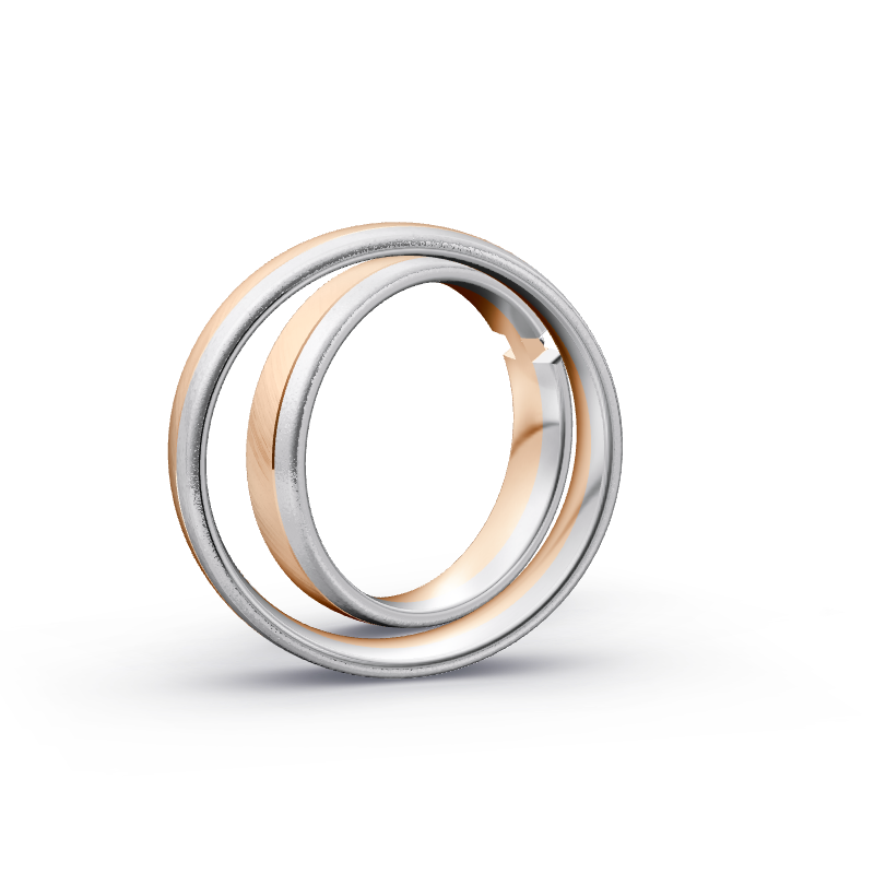 Miniaturbild: Trauringe TL3455 - Rotgold/Weißgold