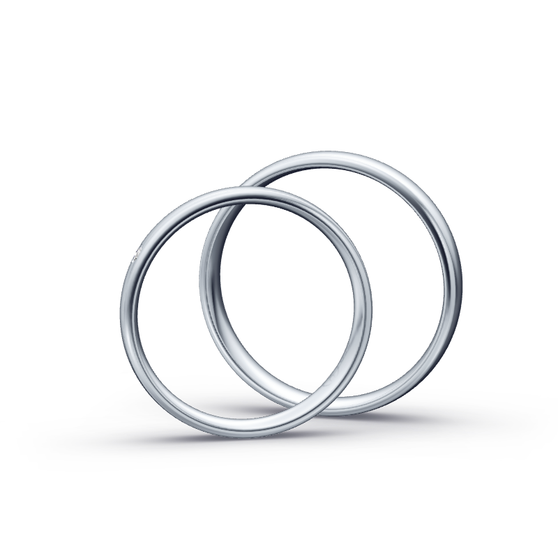 Miniaturbild: Trauringe TL6693 - Platin (Poliert) mit 1 Brillant