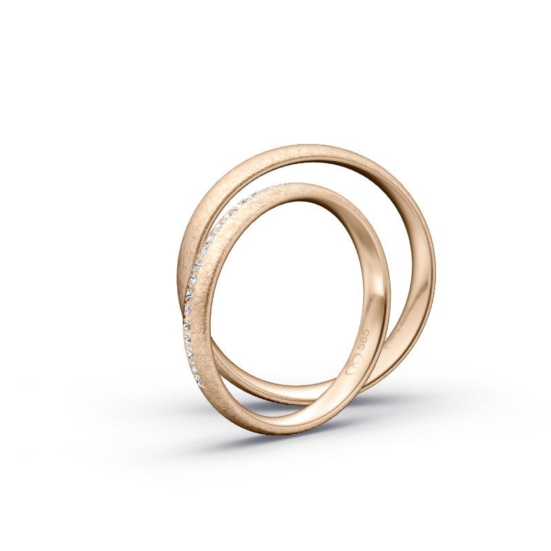 Miniaturbild: Trauringe TL3179 - Roségold (Eismatt) | Eheringe aus Gold
