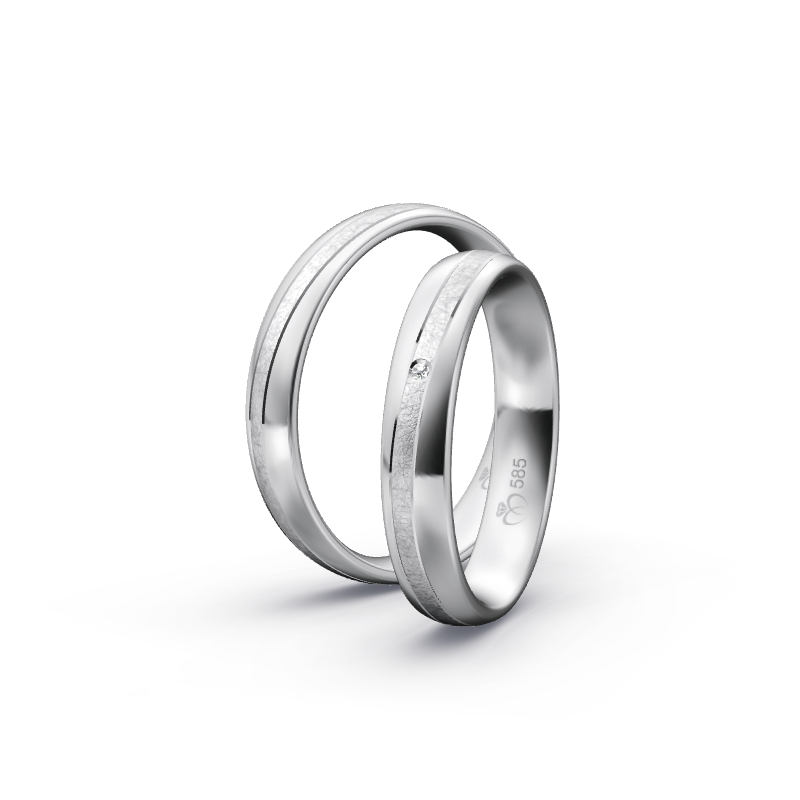 Miniaturbild: Trauringe TL8205 - Weißgold (Poliert / Eismatt) | Eheringe aus Gold