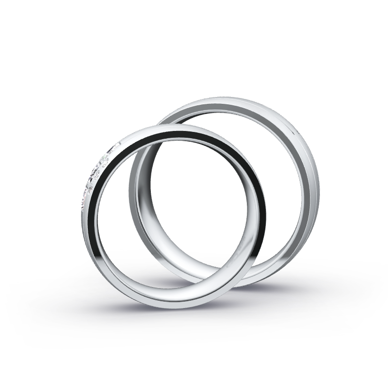Miniaturbild: Ringpaar TL8328 - Silber
