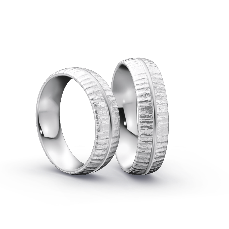 Miniaturbild: Trauringe TL8931 - Weißgold (Relief / Poliert) | Eheringe aus Gold