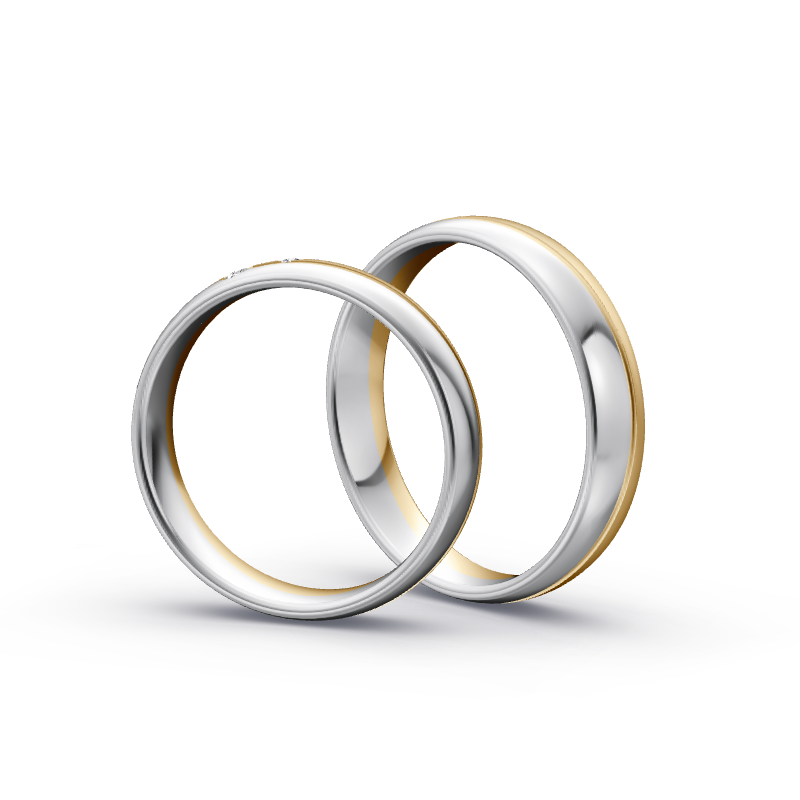 Miniaturbild: Trauringe TL6059 - Gelbgold/Weißgold