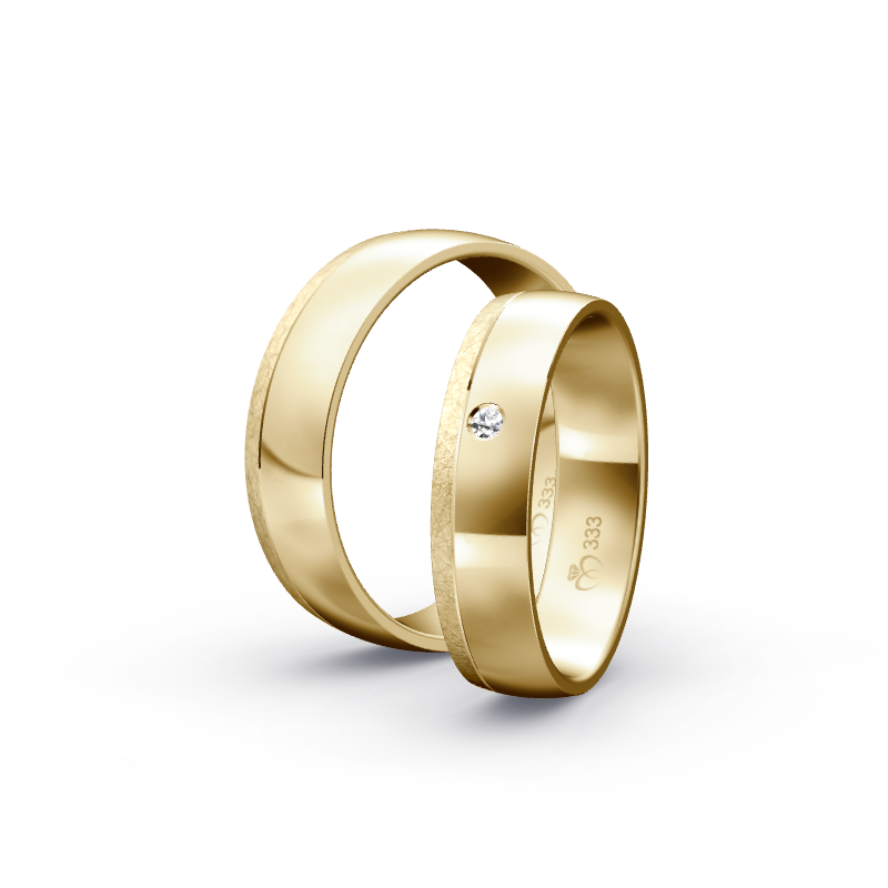 Miniaturbild: Trauringe TL3042 - Gelbgold (Eismatt / Poliert) | Eheringe aus Gold