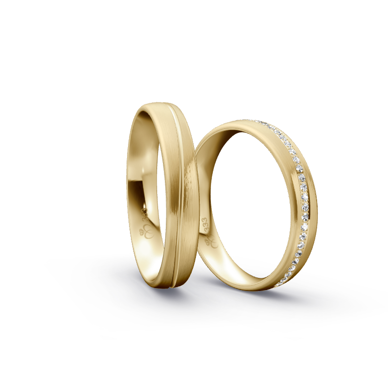 Miniaturbild: Trauringe TL7096 - Gelbgold (Strichmatt) | Eheringe aus Gold