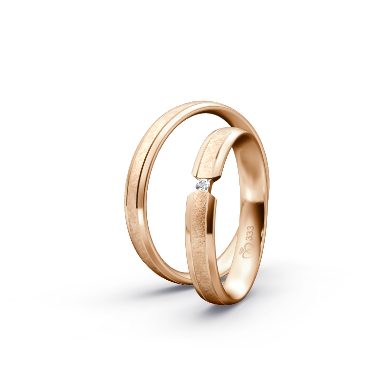 Miniaturbild: Trauringe TL6184 - Rotgold (Poliert / Eismatt) | Eheringe aus Gold