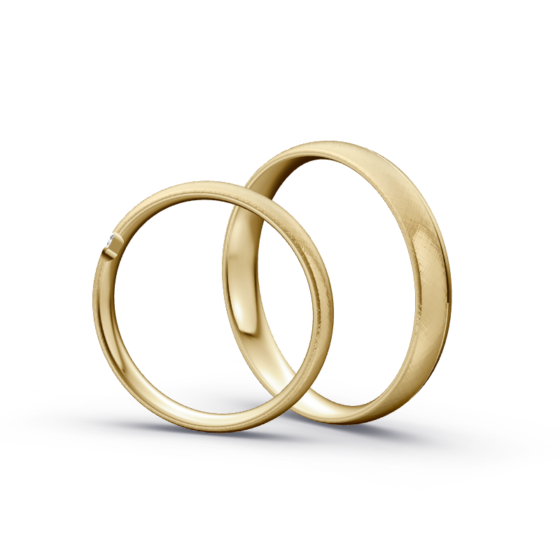 Miniaturbild: Trauringe TL6407 - Gelbgold (Kreuzmatt / Poliert) | Eheringe aus Gold