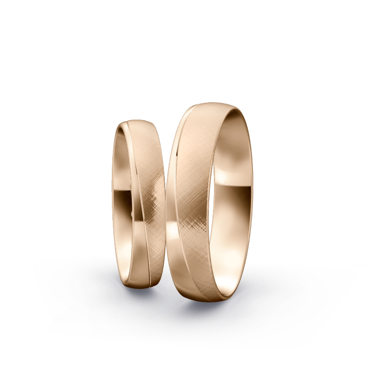 Miniaturbild: Trauringe TL9690 - Roségold (Poliert / Kreuzmatt) | Eheringe aus Gold