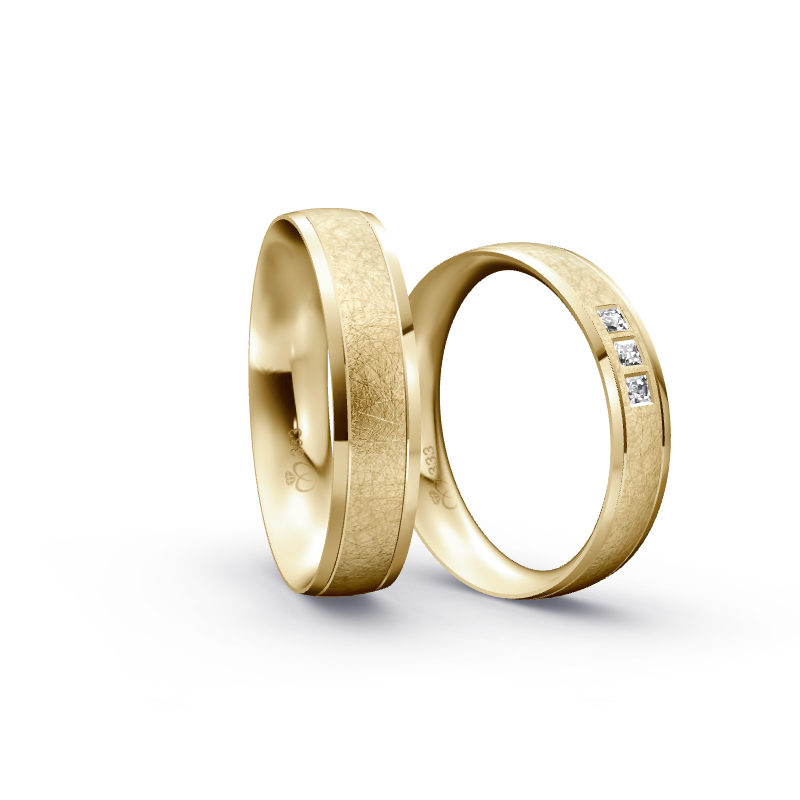 Miniaturbild: Trauringe TL4619 - Gelbgold (Eismatt / poliert) | Eheringe aus Gold