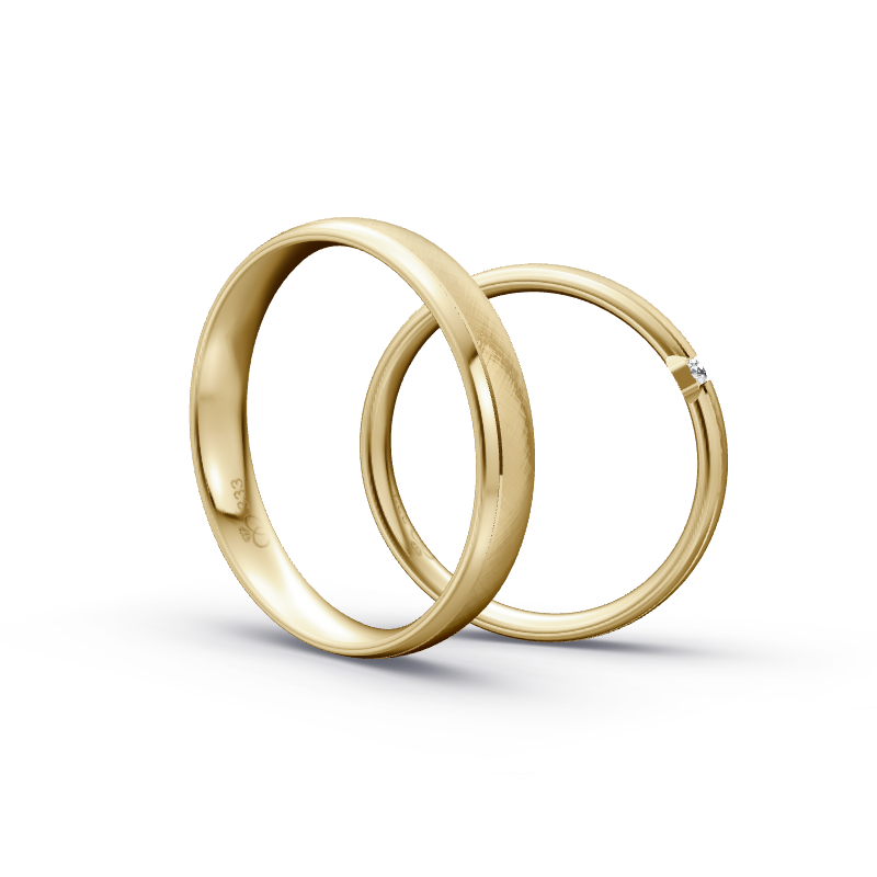 Miniaturbild: Trauringe TL6407 - Gelbgold (Kreuzmatt / Poliert) | Eheringe aus Gold