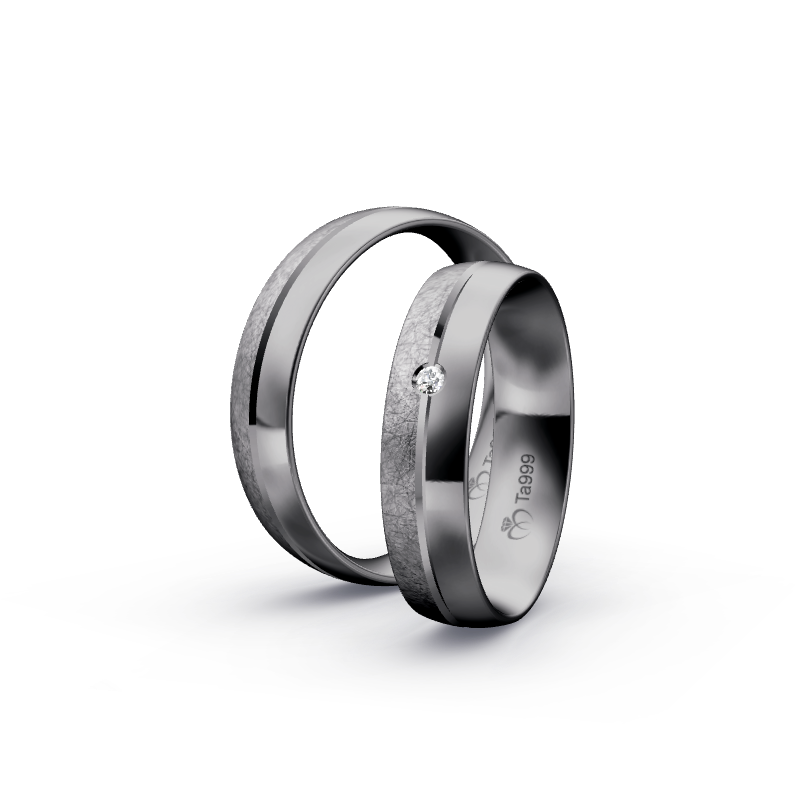Miniaturbild: Trauringe TL8397 - Tantal (Eismatt / Poliert) mit 1 Brillant