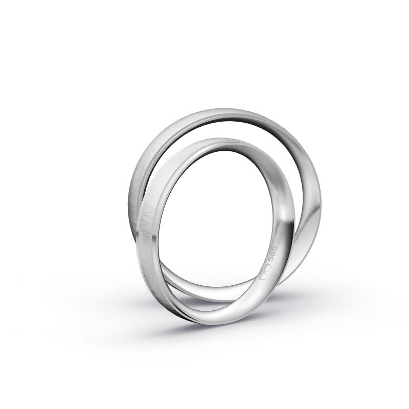 Miniaturbild: Trauringe TL7722 - Weißgold (Quermatt) | Eheringe aus Gold