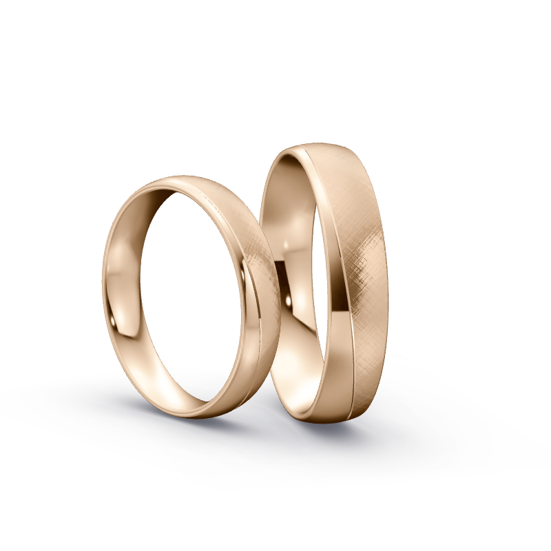 Miniaturbild: Trauringe TL9690 - Roségold (Poliert / Kreuzmatt) | Eheringe aus Gold