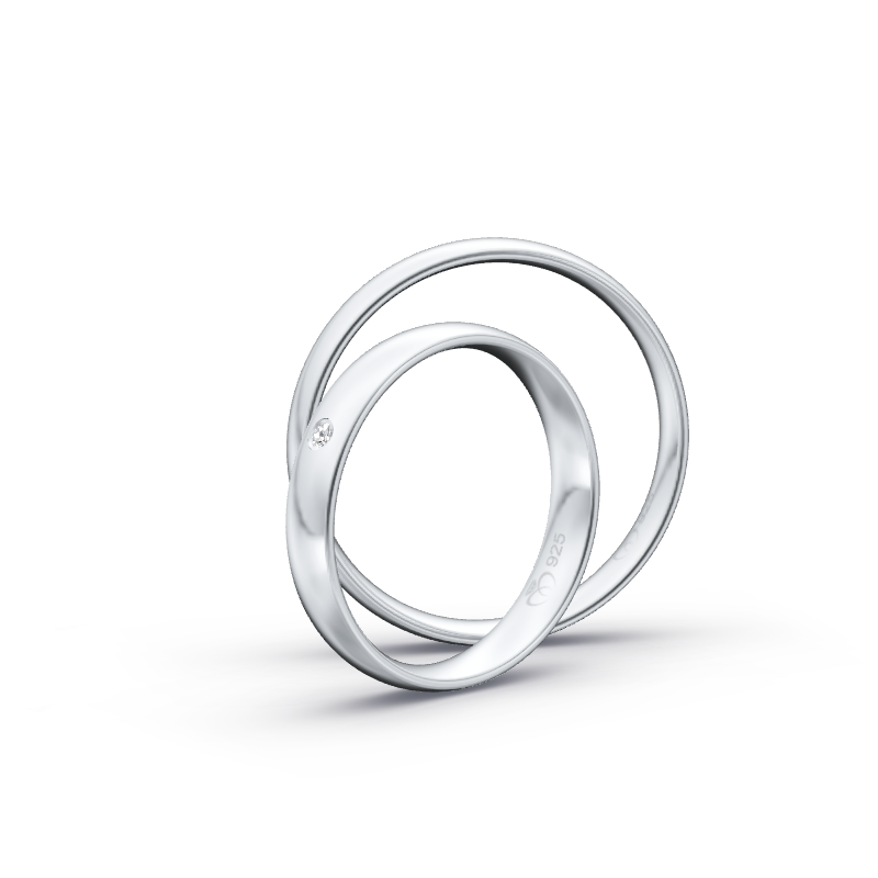 Miniaturbild: Ringpaar TL9874 - Silber