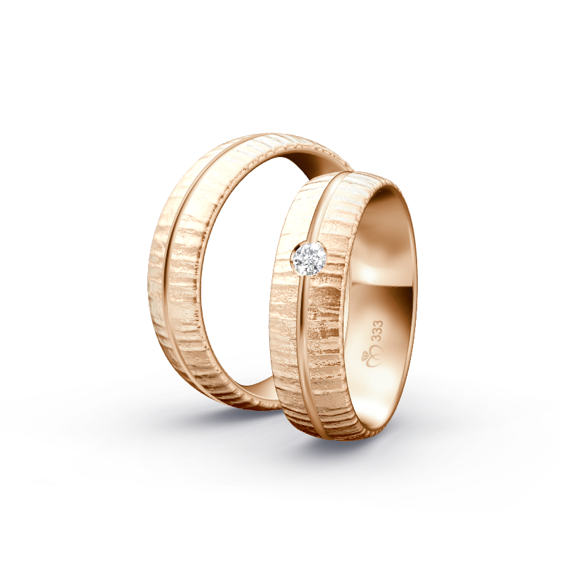 Miniaturbild: Trauringe TL8931 - Rotgold (Poliert / Relief) | Eheringe aus Gold