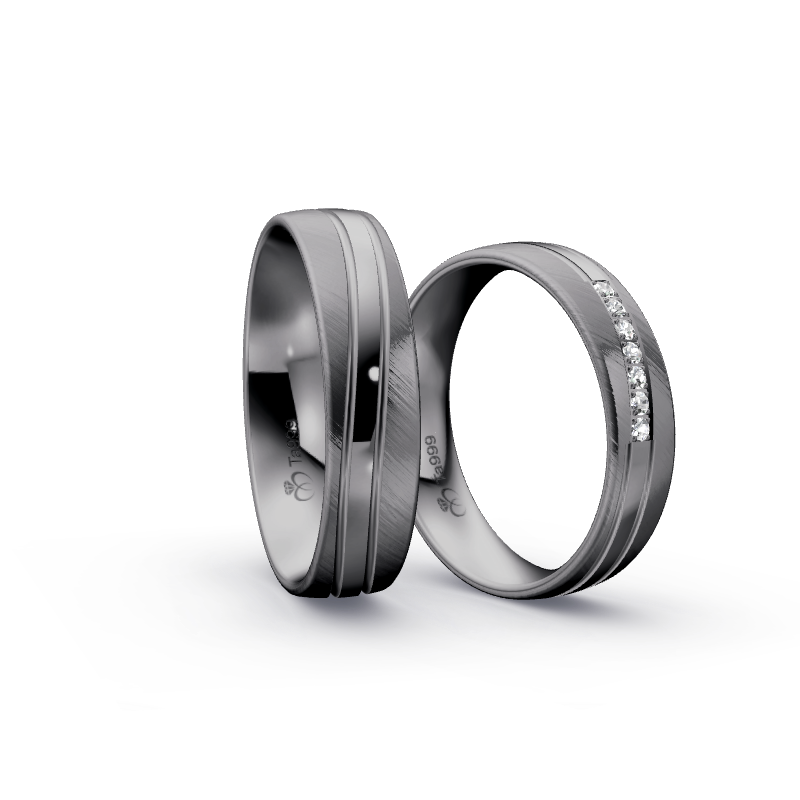 Miniaturbild: Trauringe TL8577 - Tantal (Schrägmatt / Poliert) | 999er Tantal Ring