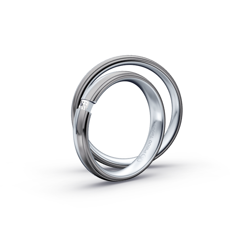 Miniaturbild: Trauringe TL1115 - Tantal/Platin