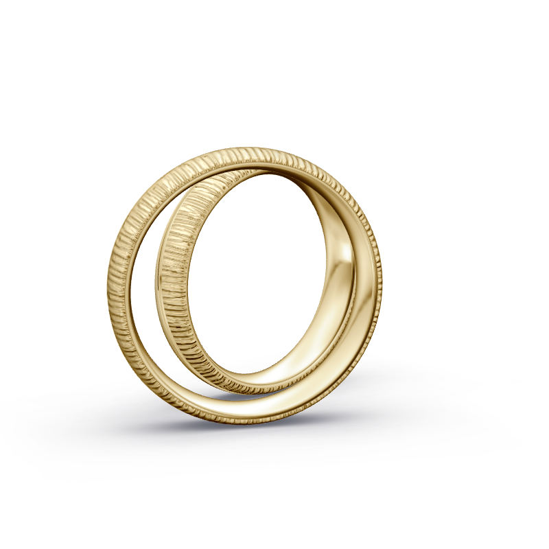 Miniaturbild: Trauringe TL9738 - Gelbgold (Quermatt grob / poliert) | Eheringe aus Gold