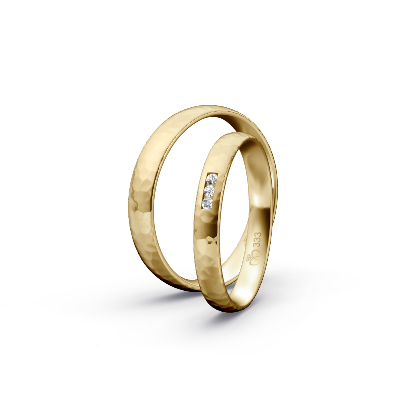 Miniaturbild: Trauringe TL5504 - Gelbgold (Hammerschlag poliert) | Eheringe aus Gold