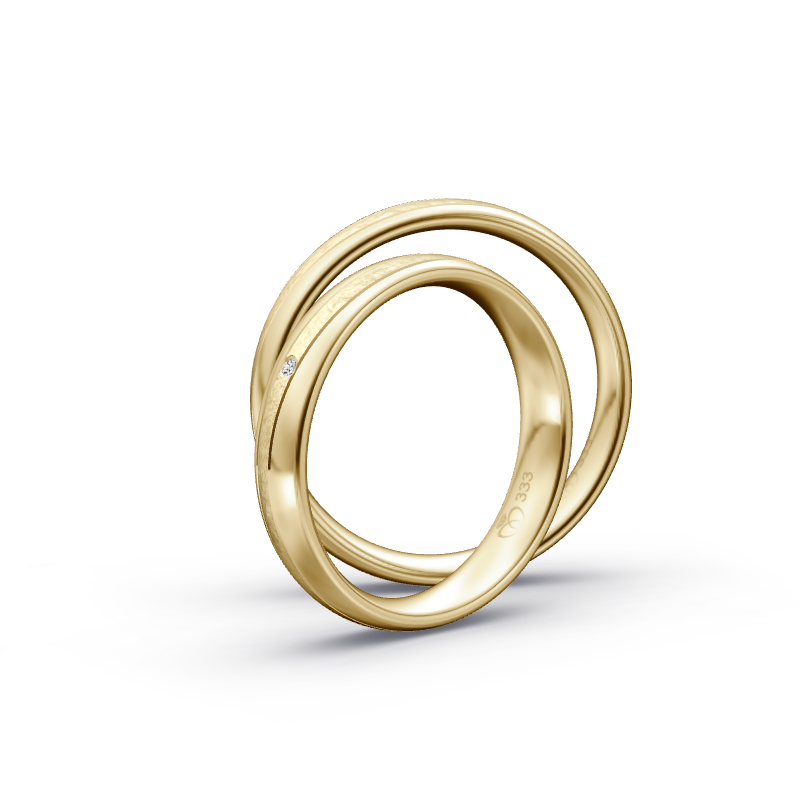 Miniaturbild: Trauringe TL8205 - Gelbgold (Poliert / Eismatt) | Eheringe aus Gold