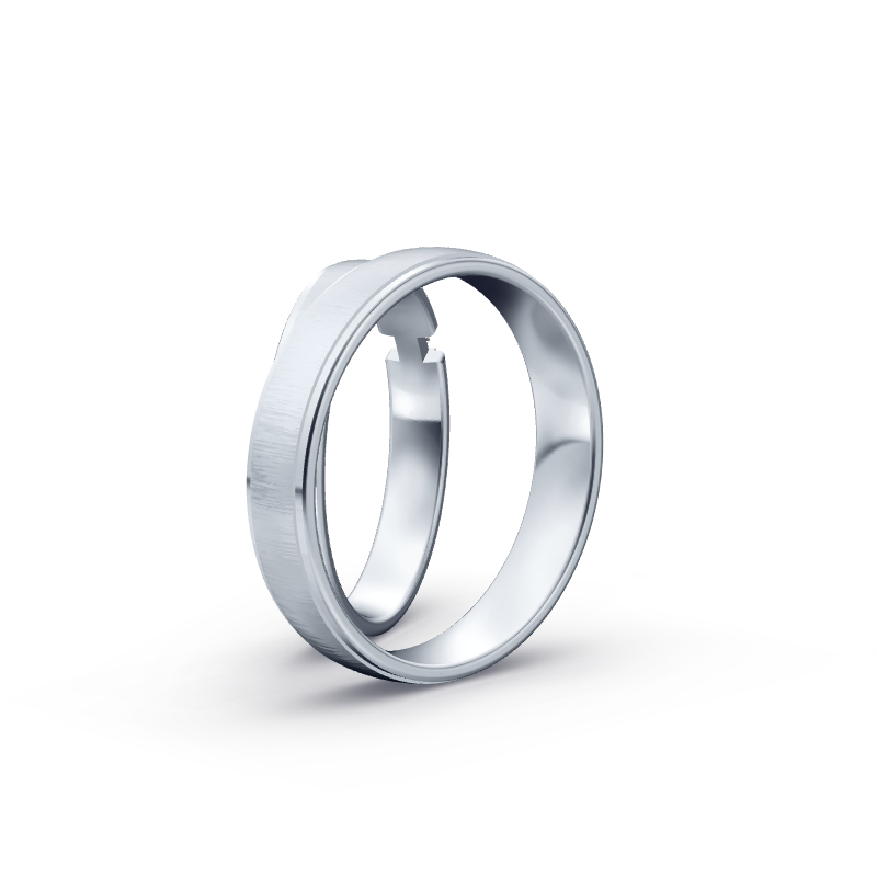 Miniaturbild: Trauringe TL9705 - Platin (Quermatt) mit 1 Brillant
