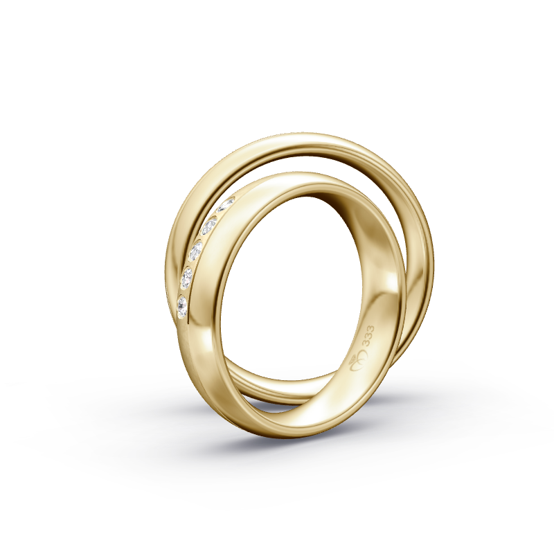 Miniaturbild: Trauringe TL6419 - Gelbgold (Fliesmatt / Poliert) | Eheringe aus Gold