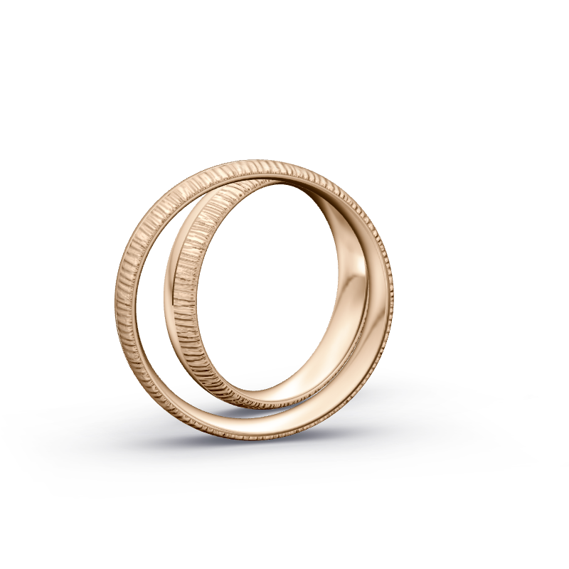 Miniaturbild: Trauringe TL5632 - Roségold (Quermatt grob / poliert) | Eheringe aus Gold