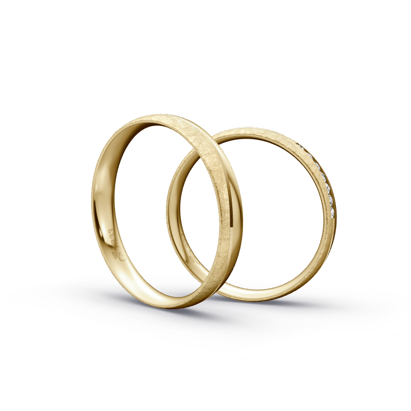 Miniaturbild: Trauringe TL5799 - Gelbgold (Eismatt / poliert) | Eheringe aus Gold