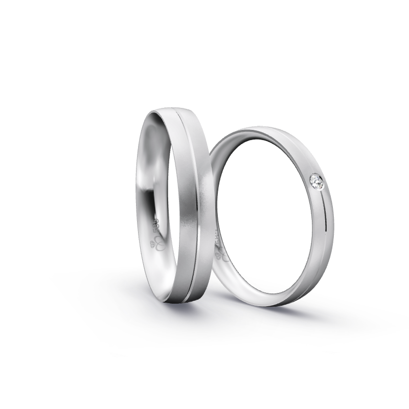 Miniaturbild: Trauringe TL3593 - Weißgold (Sandmatt fein) | Eheringe aus Gold